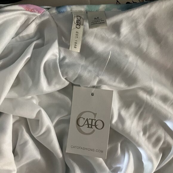 Cato Women's Medium Tie-Dye Boho Blouse With Open Back Detail & Long Sleeves NWT - Picture 3 of 4